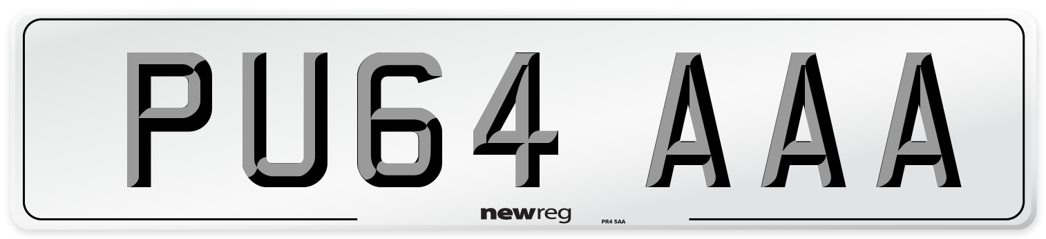 PU64 AAA Number Plate from New Reg
